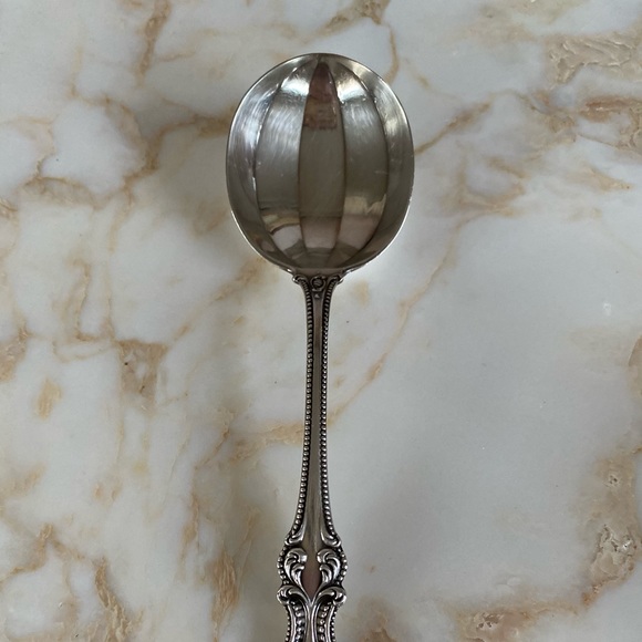 Antique Sterling Silver Serving Spoon - Picture 2 of 8